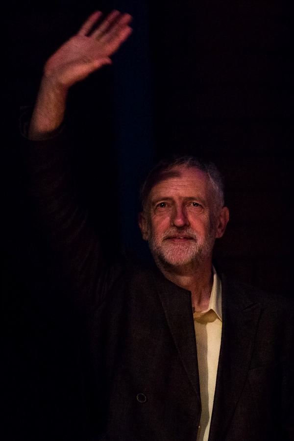Underexposed New Yorker image of Jeremy Corbyn.
