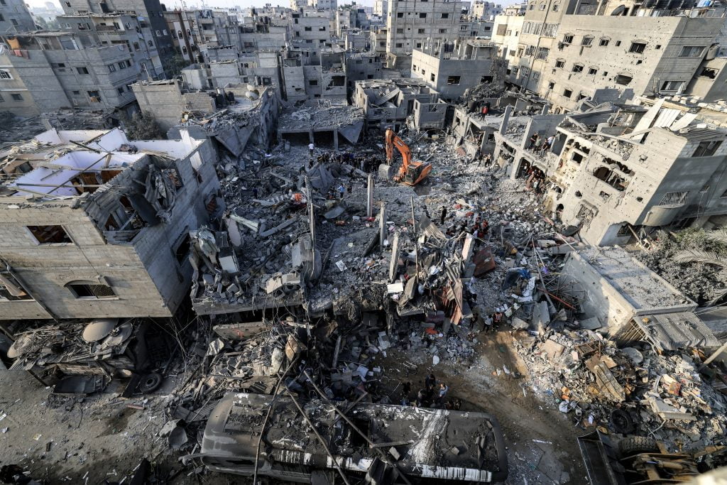 Quartier de Gaza bombardé