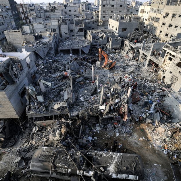 Quartier de Gaza bombardé