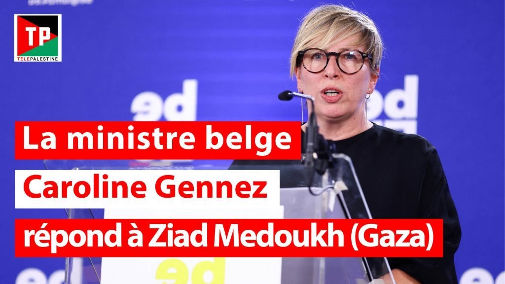 Caroline Gennez s'exprimant sur le soutien financier de la Belgique en direction de Gaza.