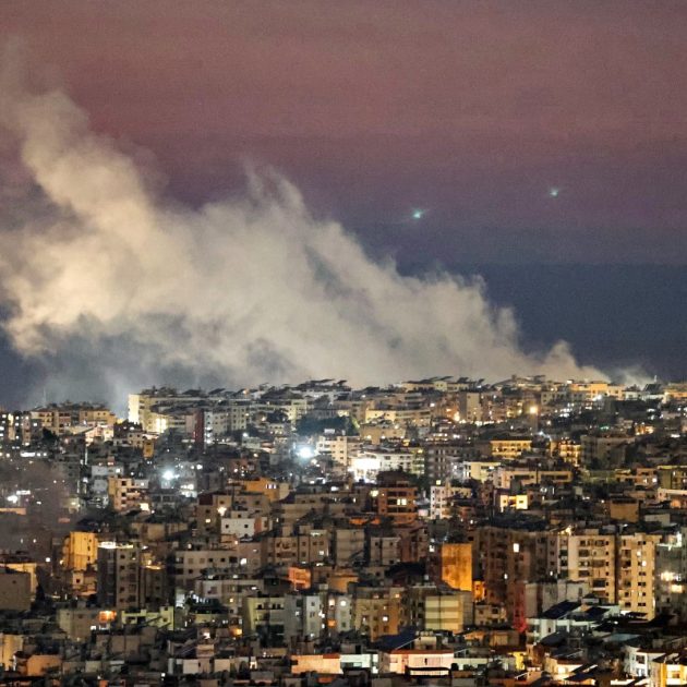 Smoke plumes billow following Israeli bombardment on Beirut's southern suburbs on March 2, 2026. The war launched by the United States and Israel against Iran spread across the Middle East on March 2 with Lebanon's Hezbollah entering the fray and a British air base in Cyprus targeted. (Photo by IBRAHIM AMRO / AFP)