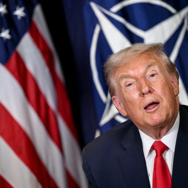 US President Donald Trump speaks during a bilateral meeting with NATOs Secretary-General on the sidelines of the World Economic Forum (WEF) annual meeting in Davos on January 21, 2026. The World Economic Forum takes place in Davos from January 19 to January 23, 2026. (Photo by Mandel NGAN / AFP)