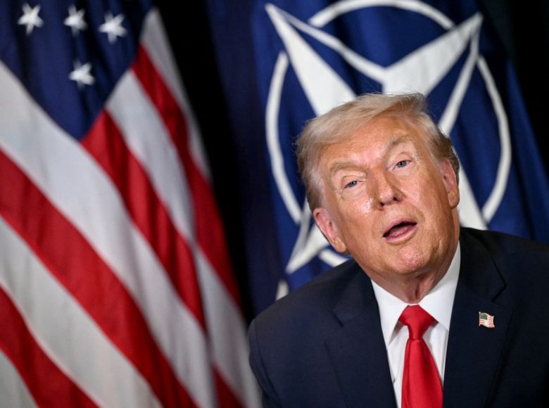 US President Donald Trump speaks during a bilateral meeting with NATOs Secretary-General on the sidelines of the World Economic Forum (WEF) annual meeting in Davos on January 21, 2026. The World Economic Forum takes place in Davos from January 19 to January 23, 2026. (Photo by Mandel NGAN / AFP)