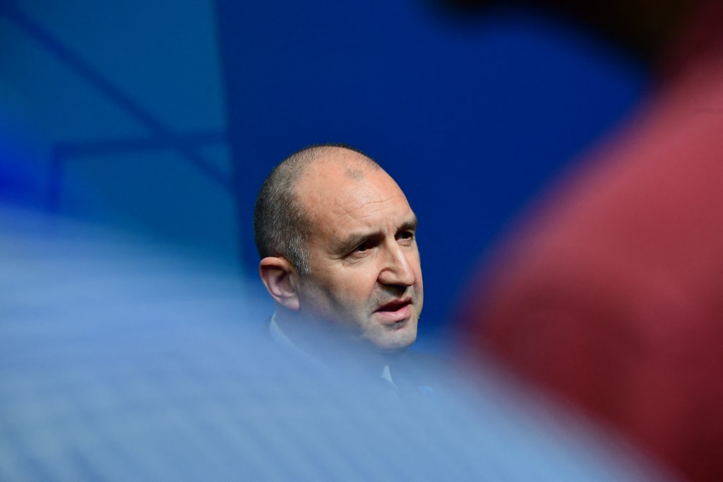 Bulgarias Prime Minister Rumen Radev speaks during doorstep statements within the annual NATO Summit at Presidential Complex in Ankara, Turkey on July 8, 2026. (Photo by Altan Gocher / Hans Lucas via AFP)