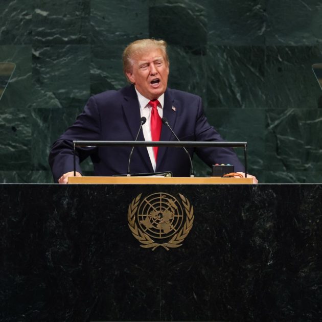 US President Donald Trump addresses the 81st United Nations General Assembly at the United Nations Headquarters in New York, on September 22, 2026. (Photo by TIMOTHY A. CLARY / AFP)