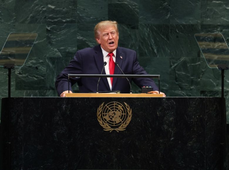 US President Donald Trump addresses the 81st United Nations General Assembly at the United Nations Headquarters in New York, on September 22, 2026. (Photo by TIMOTHY A. CLARY / AFP)
